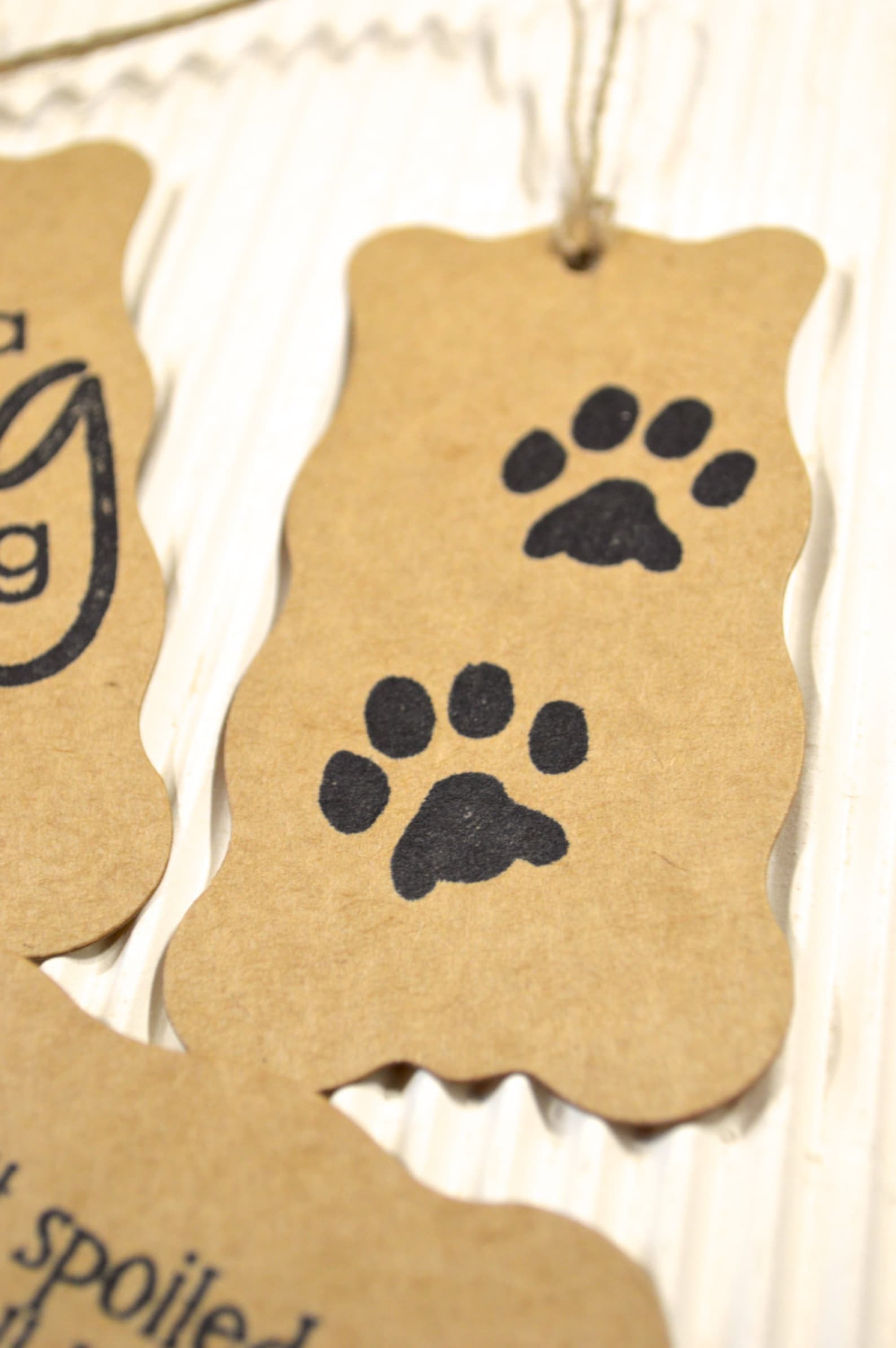 Dog Tags Doggie Gift Tags Kraft Paper Hand Stamped Pet - Etsy 日本