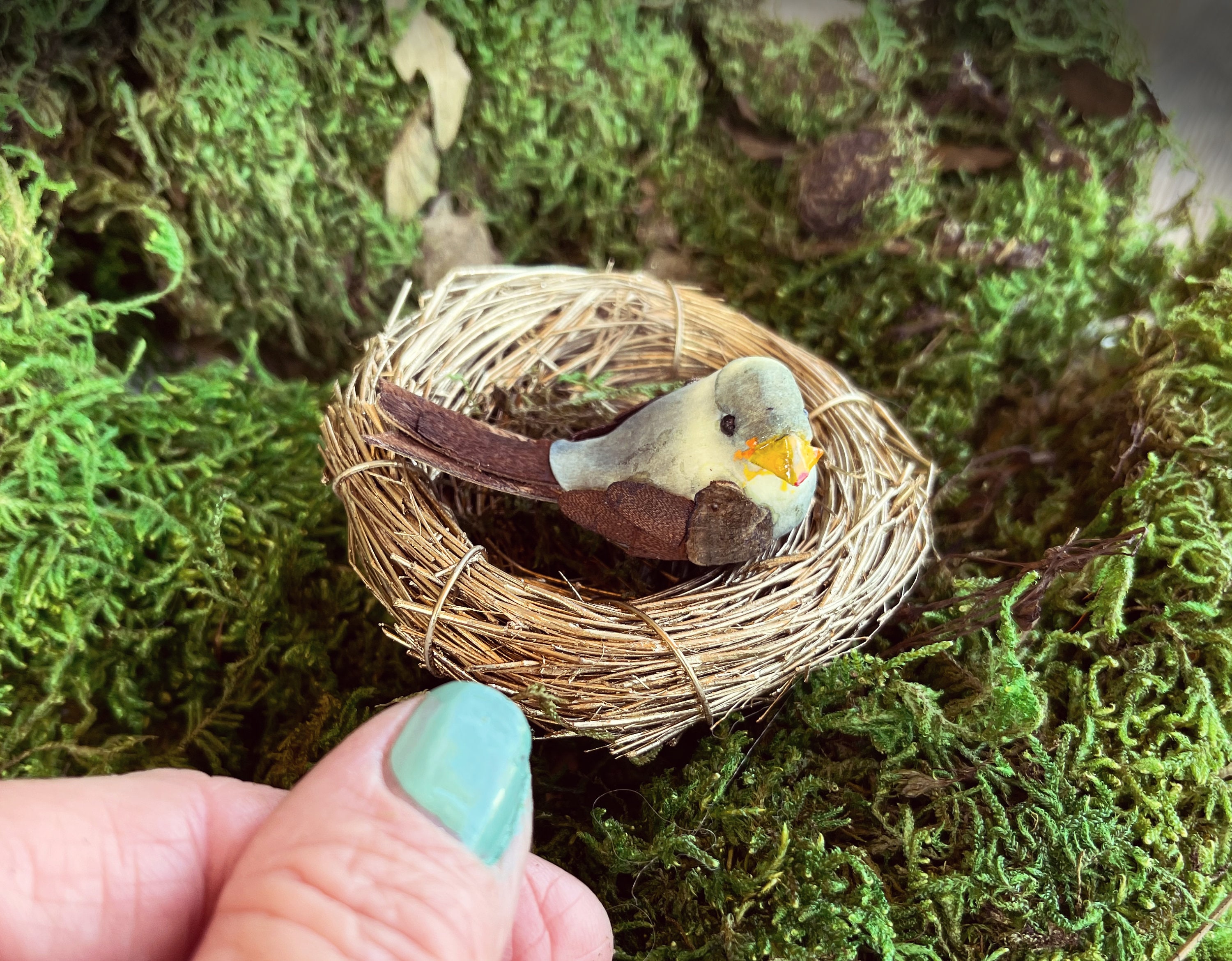 ・D.・Birds nest・[Ｂ＆Ｇmodel master]希少 Mini Gold Birds Nest, and Bird 3