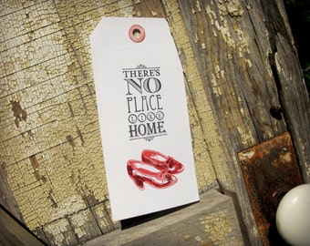 Wizard of Oz Gift Tags, Ruby Slippers, Housewarming, Set of 2