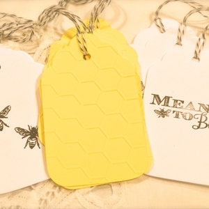 Meant To Bee, Gift Tags, Honey Comb, Honey Bee, 12 Tags