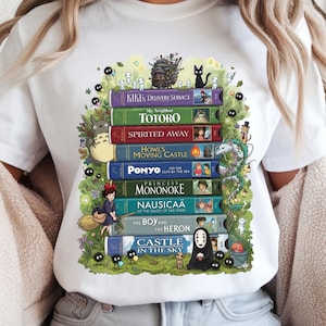 Camiseta estilo retro vintage de los 90 de Studio Ghibli, camiseta de película de animación VHS de los 90, regalo para fans de Ghibli, camiseta de dibujos animados Y2K, camiseta de película de dibujos animados VHS