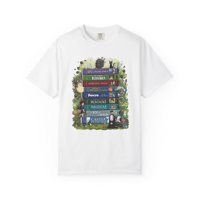 Vintage Studio Ghibli Shirt, 90er Jahre Zeichentrickfilm VHS T-Shirt, Ghibli Fan Geschenk, Y2K Cartoon Shirt, Retro Style Japanisches Cartoon Top White