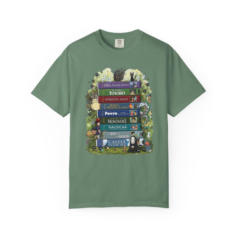 Vintage Studio Ghibli Shirt, 90er Jahre Zeichentrickfilm VHS T-Shirt, Ghibli Fan Geschenk, Y2K Cartoon Shirt, Retro Style Japanisches Cartoon Top Light Green