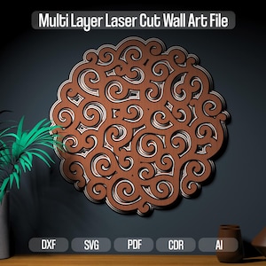 Laser Wall Art Multilayer for Laser Cutter File Digital Download