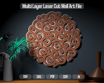 Laser Wall Art Multilayer for Laser Cutter File Digital Download