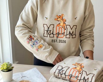 Mom Tiger Sweatshirt EST 2026 (PNG Design)