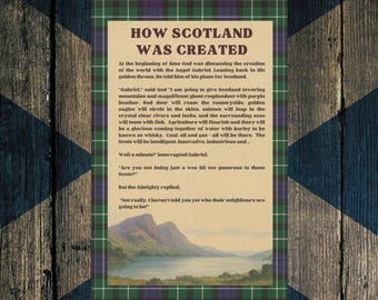 Cómo se creó Escocia: un divertido paño de cocina escocés