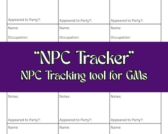 Rastreador de PNJ para DM: compatible con TTRPG 5e (descarga digital)