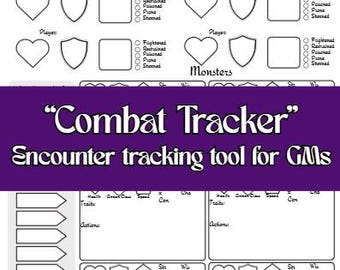 Rastreador de combate imprimible para TTRPG: Herramienta de DJ de D&D (descarga digital)