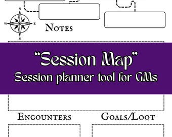 Planificador de sesiones de TTRPG: Mapa de sesiones compatible con la 5.ª edición (descarga digital)