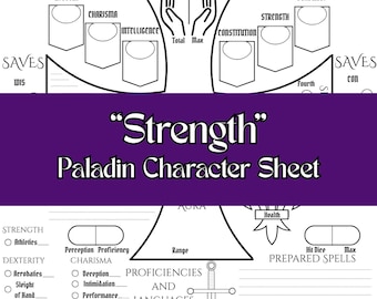 Fuerza - Hoja de personaje de Paladín para TTRPG, compatible con 5.ª edición, apta para imprimir