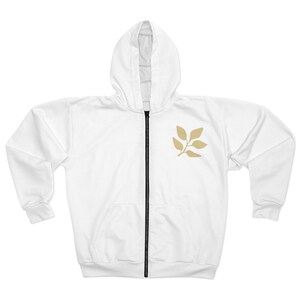 Nature-Inspired Unisex Zip Hoodie Eco-Friendly Fashion Casual Wear Gift for Him Gift for Nature Lovers Gold Leaf Hoodie