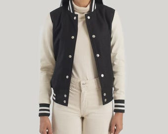 Giacca ibrida Savant nera e bianca Varsity