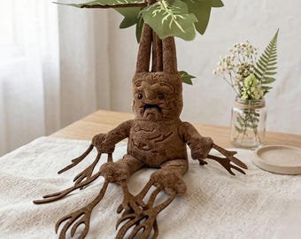 Peluche de mandrágora de 35 cm – Muñeco de peluche de anime adorable, peluche de planta suave, regalo de Navidad para fans.