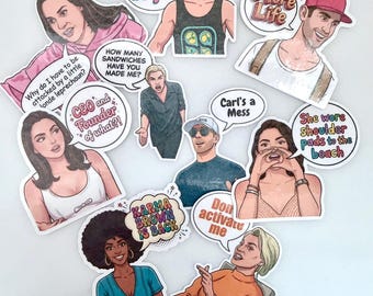 Bravo Summer House Quote Stickers Pack of 9 Funny Pop Culture Sticker Pack Waterproof Vinyl Decals Reality TV Gift Television Lover Decals
