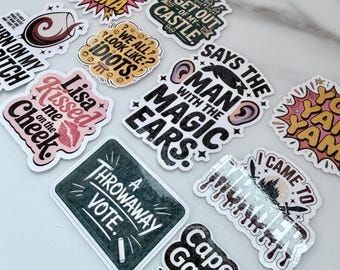 The Traitors TV Show Sticker Pack Reality TV Quote Stickers, Funny Quotes, Reality Show Meme Stickers, Laptop Journal Water Bottle Stickers