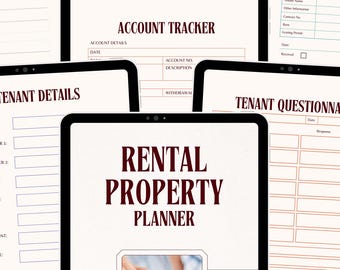 Rental Property Planner PDF | Landlord Income & Expense Tracker | Rental Management Sheets