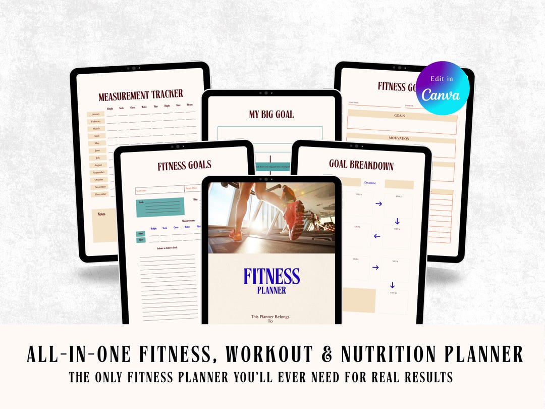 Fitness Planner PDF | Workout, Meal & Weight Loss Tracker | Instant ...