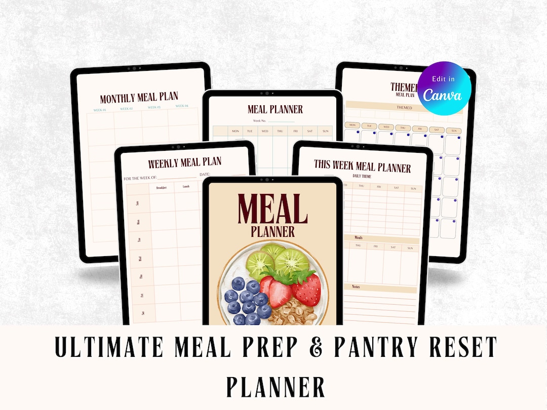 Meal & Pantry Planner Set | Printable Weekly and Monthly Food Tracker ...