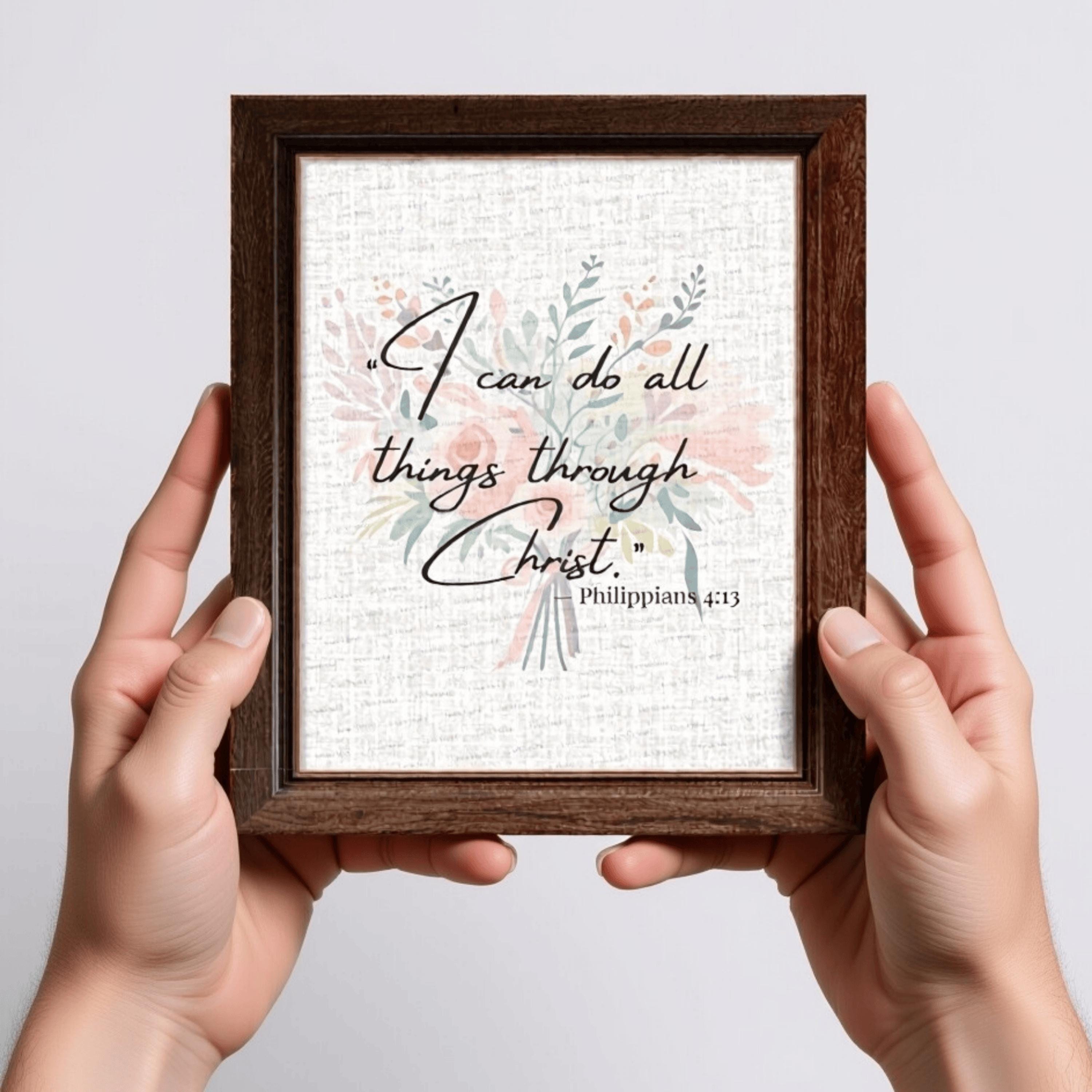 Christian Wall Art Set of 3 | Inspirational Bible Verse Prints ...