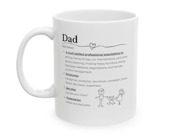 Dad Definition Ceramic Mug | Father Humor Cup | 11oz & 15oz | Modern Dictionary Style