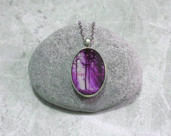 Purple Forest Necklace Jewelry Woodland Pendant