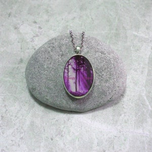 Purple Forest Necklace Jewelry Woodland Pendant image 1