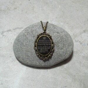 Wiccan Rede Pentagram Pendant Necklace Antique Bronze