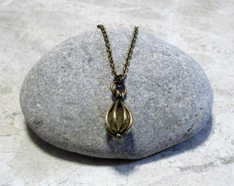 Citrine Necklace November Birthstone Jewelry Antique Brass