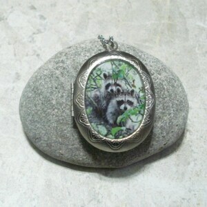 Raccoon Locket Necklace Jewelry Stainless Steel