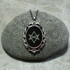 Unicursal Hexagram Necklace Pendant Jewelry Antique Silver image 5