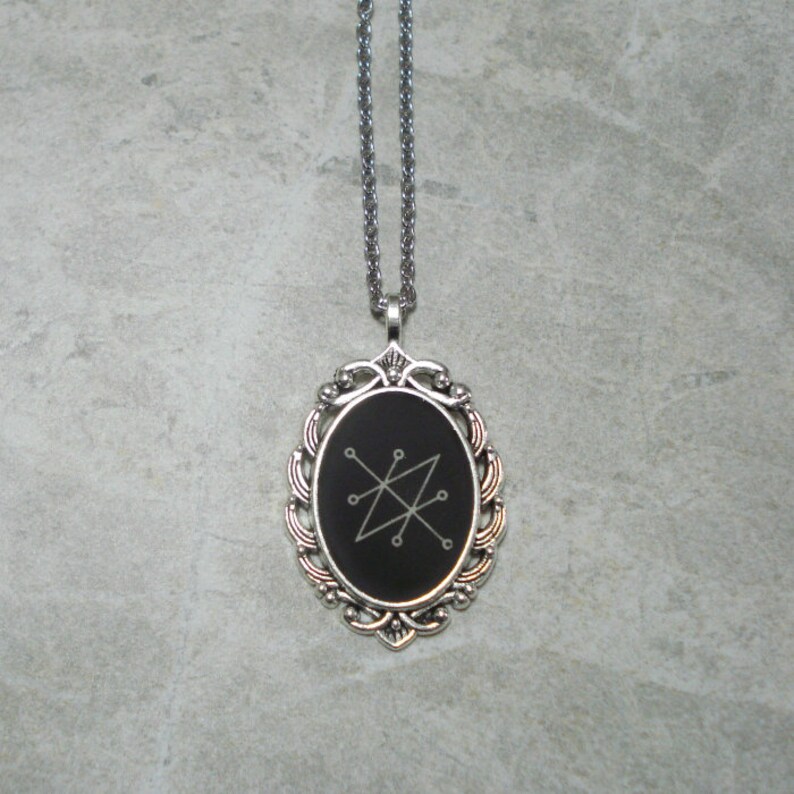 Azazel Sigil Necklace Antique Silver image 4