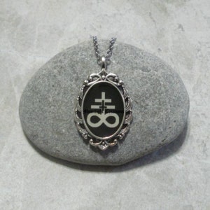 Sigil Of Sulfur Leviathan Inverted Cross Necklace Antique Silver