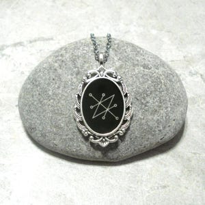 Azazel Sigil Necklace Antique Silver