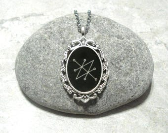 Azazel Sigil Necklace Antique Silver
