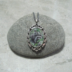 Raccoon Necklace Pendant Jewelry Antique Silver
