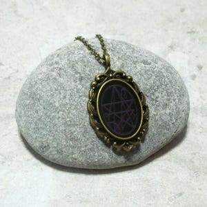 Necronomicon Necklace Antique Bronze Black And Violet Purple LAST ONE!