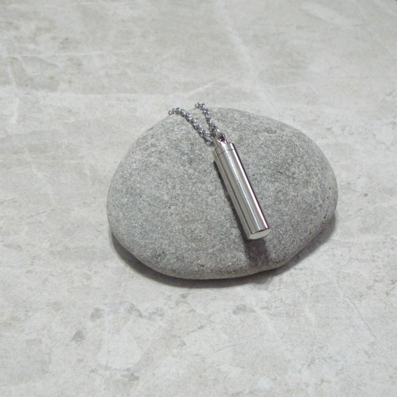 Small Capsule Container Necklace Storage Cylinder Pendant Etsy