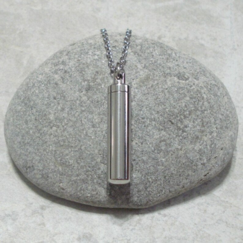 Small Capsule Container Necklace Storage Cylinder Pendant Etsy