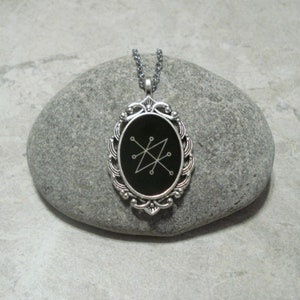 Azazel Sigil Necklace Antique Silver image 1