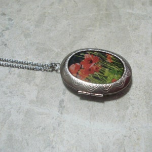 Poppy Locket Necklace Jewelry Stainless Steel image 2