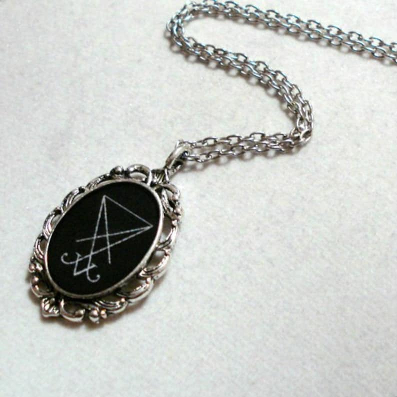Lucifer Sigil Necklace Occult Jewelry Antique Silver - Etsy