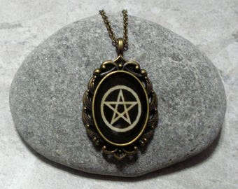 Pentagram Necklace Pentacle Antique Bronze