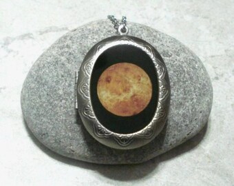 Venus Locket Necklace Planet Jewelry Stainless Steel