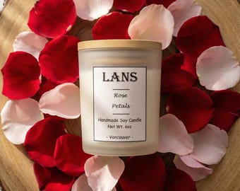 Rose Petals Soy Candle | Floral Romantic Home Fragrance