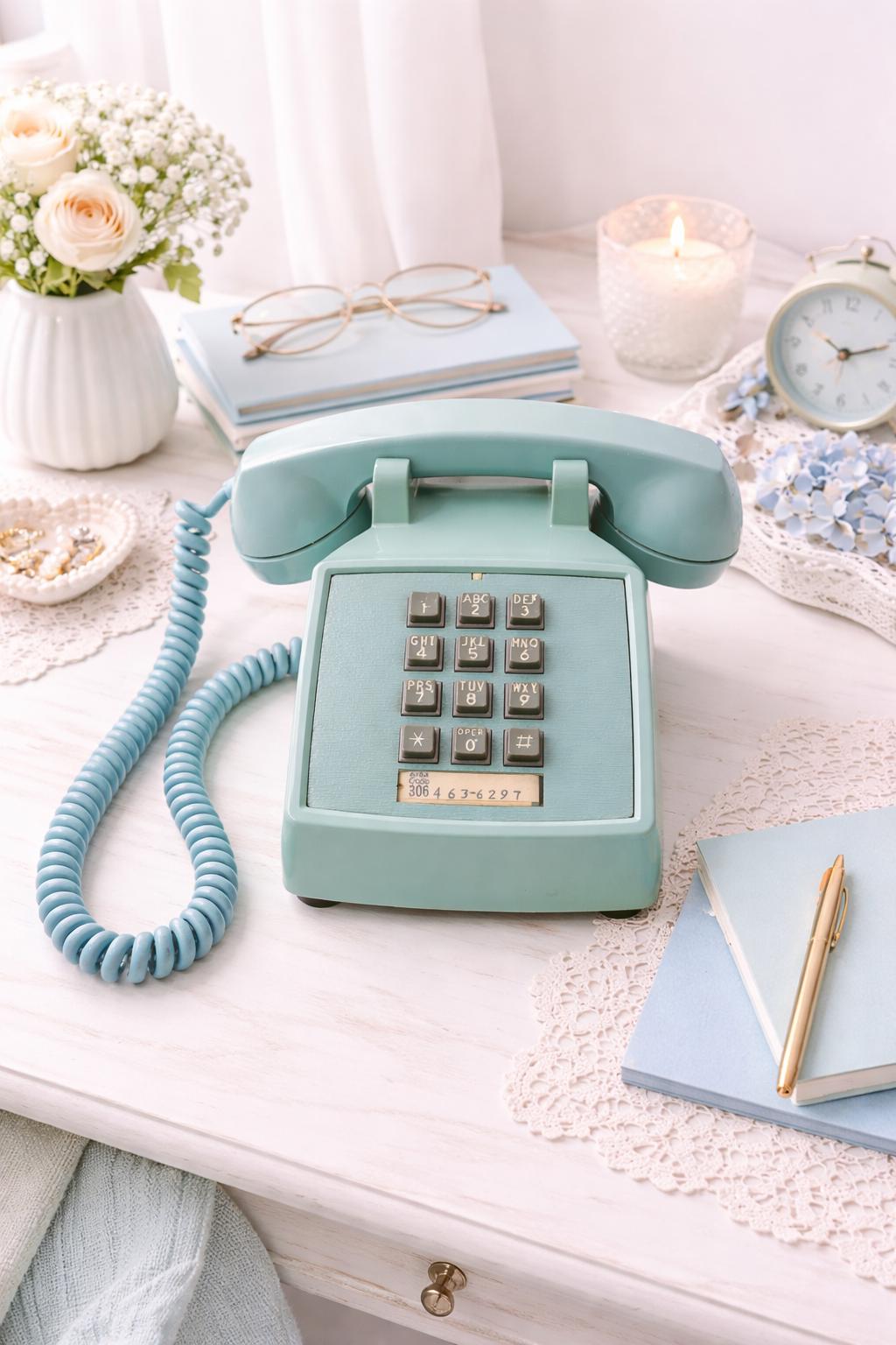 Vintage Turquoise/aqua Push Button Telephone – Northern Telecom