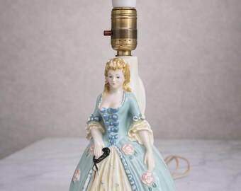 Lampe De Chevet Vintage Poupée En Porcelaine - Déco Rétro