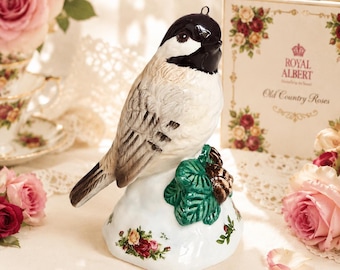 Royal Albert Old Country Roses Chickadee Bird Figurine Ornament