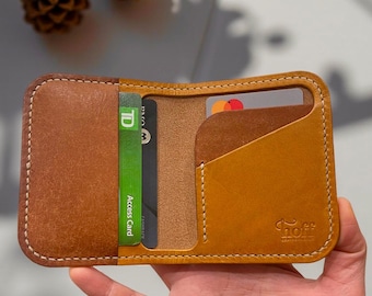 Pueblo Leather Slim Wallet-Minimal EDC,Handmade in Canada