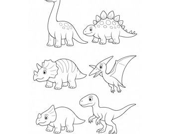 Dinosaur Coloring Book for Kids | 63 Printable PDF Pages e Coloring Sheets | Cute, Easy & Fun Dinosaur Drawings | Educational Prehistoric.